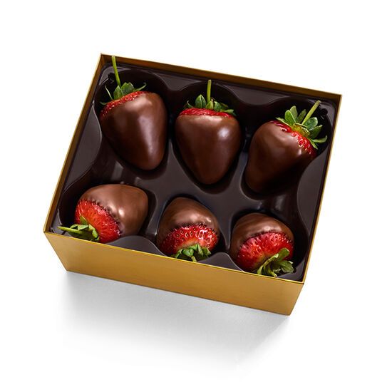 Dark Chocolate Covered Strawberries, Half Dozen | Godiva