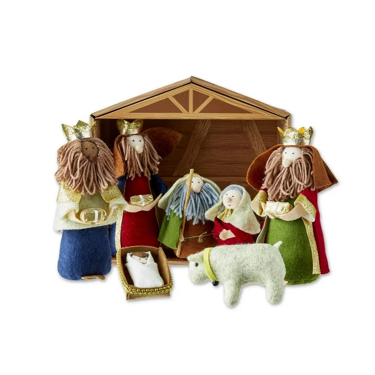 Fabric Nativity Scene, Multicolor, 8 Pieces, Holiday Time | Walmart (US)