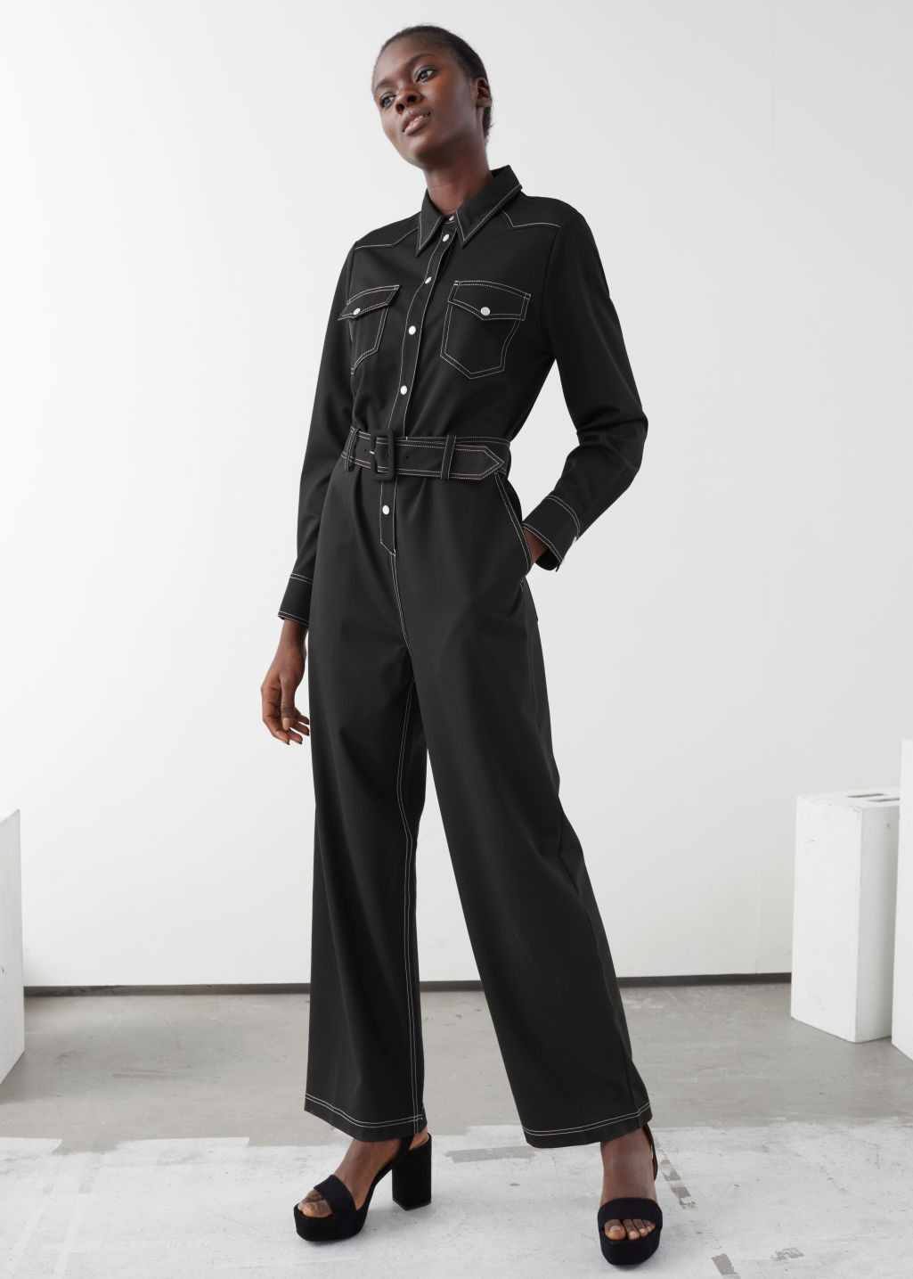 Topstitched Belted Jumpsuit | & Other Stories (EU + UK)