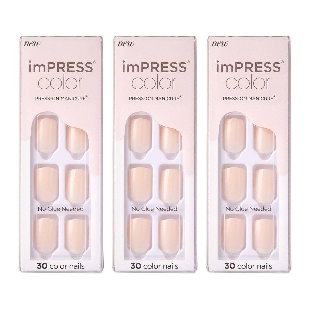 KISS imPRESS Color Press-On Nails - Point Pink - 3pk - 90ct | Target