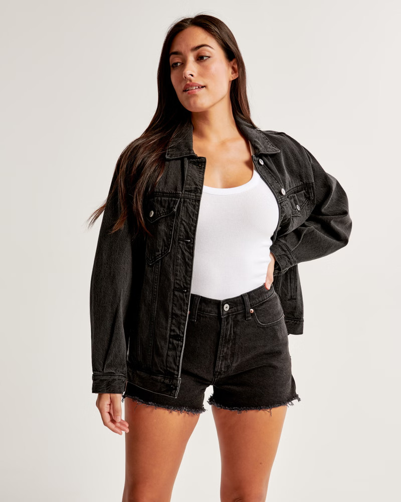 Women's Curve Love High Rise Mom Short | Women's Bottoms | Abercrombie.com | Abercrombie & Fitch (US)
