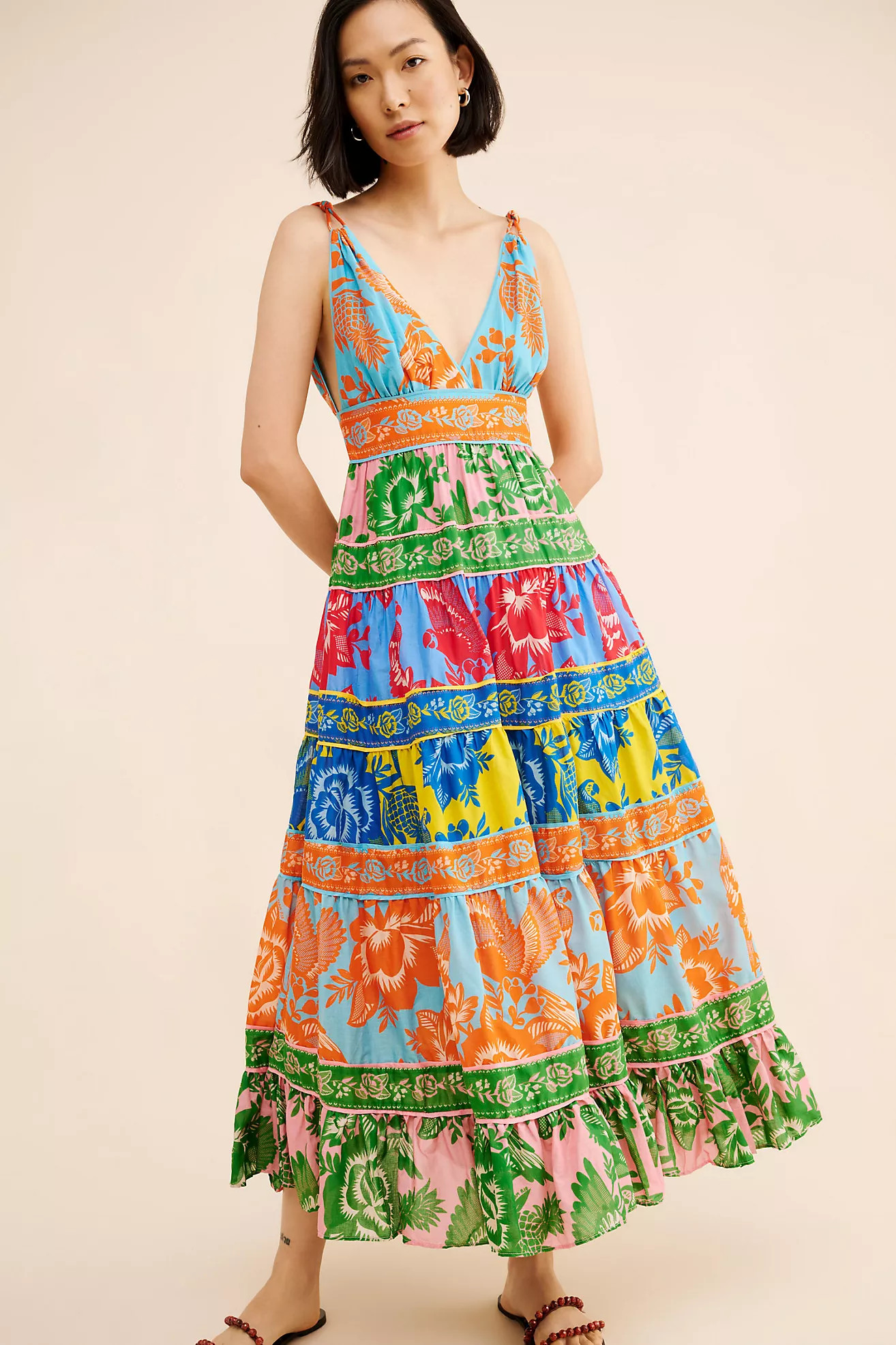 FARM Rio Lace Garden Mix Maxi Dress | Anthropologie (US)