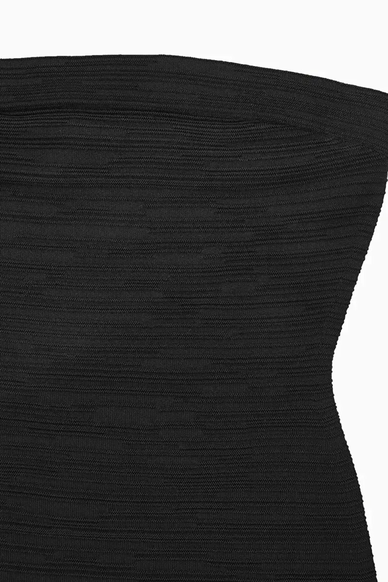 TEXTURED BANDEAU TOP - BLACK - Tops - COS | COS (US)