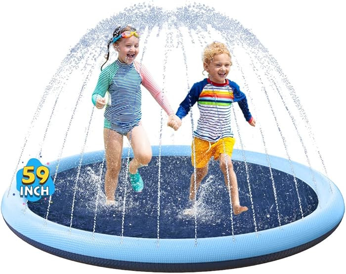 Non-Slip Splash Pad for Kids and Dog, Thicken Sprinkler Pool Summer Outdoor Water Toys - Fun Back... | Amazon (US)