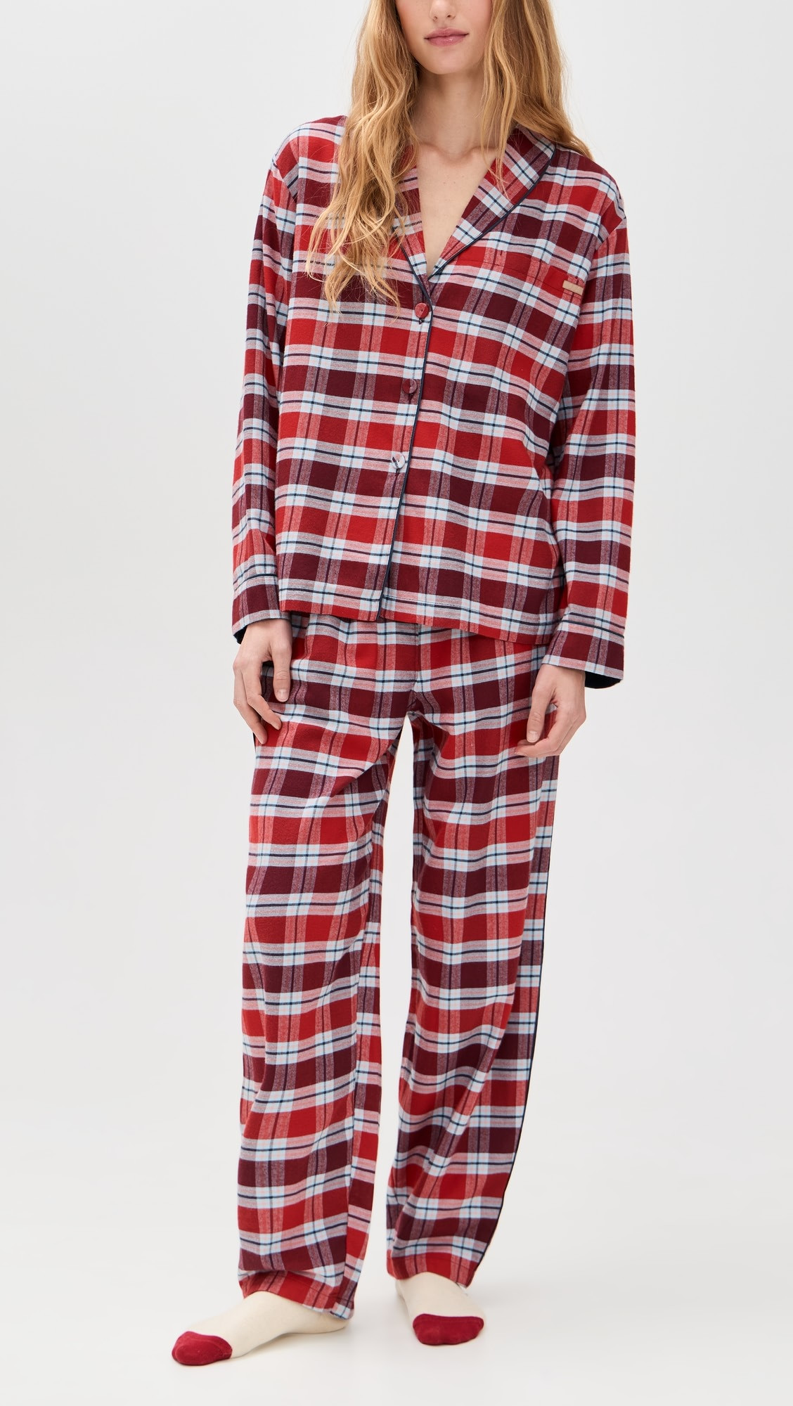 Brushed Flannel Shawl Collar Long Sleeve Pants Set | Shopbop