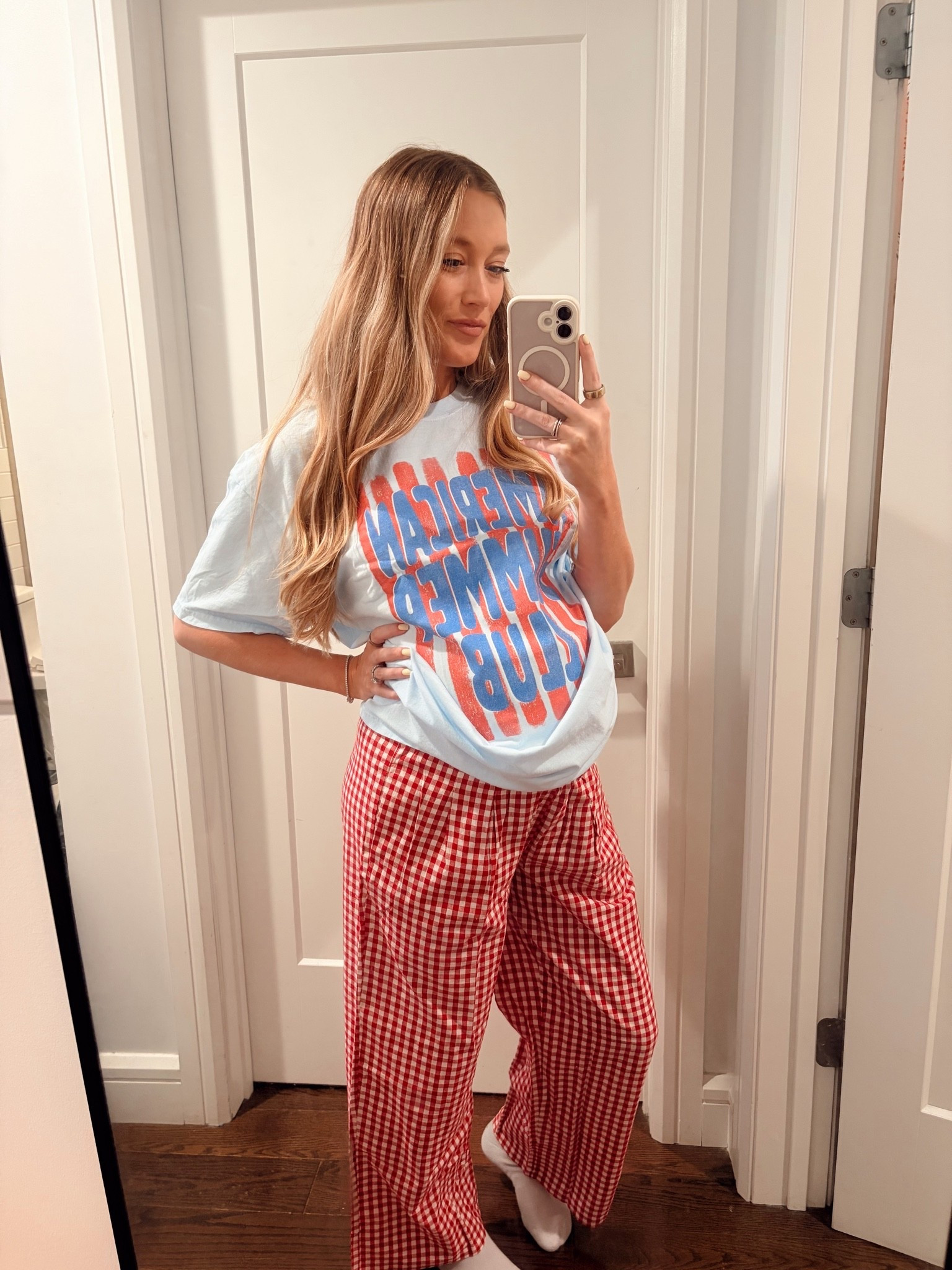 Maternity oversized tee look for the Fourth of July 🇺🇸

#LTKootd #LTKmomlife #LTKBump