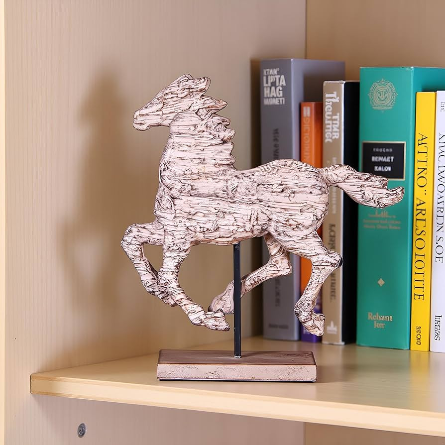 Dynamic Running Horse Resin Sculpture | 14.57 inch Handmade Resin Art Statue for Modern Home Deco... | Amazon (US)