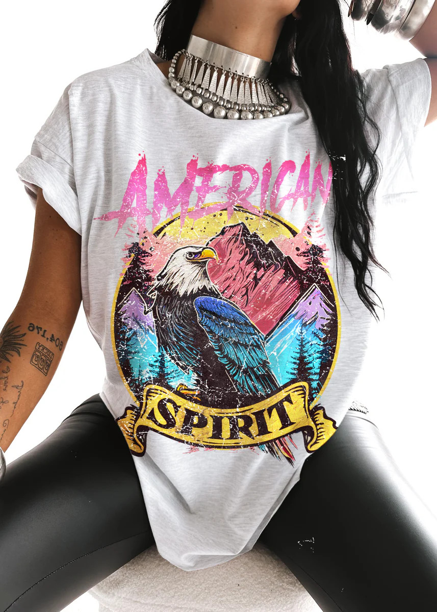 AMERICAN SPIRIT SIDE SLIT TEE | Pebby Forevee