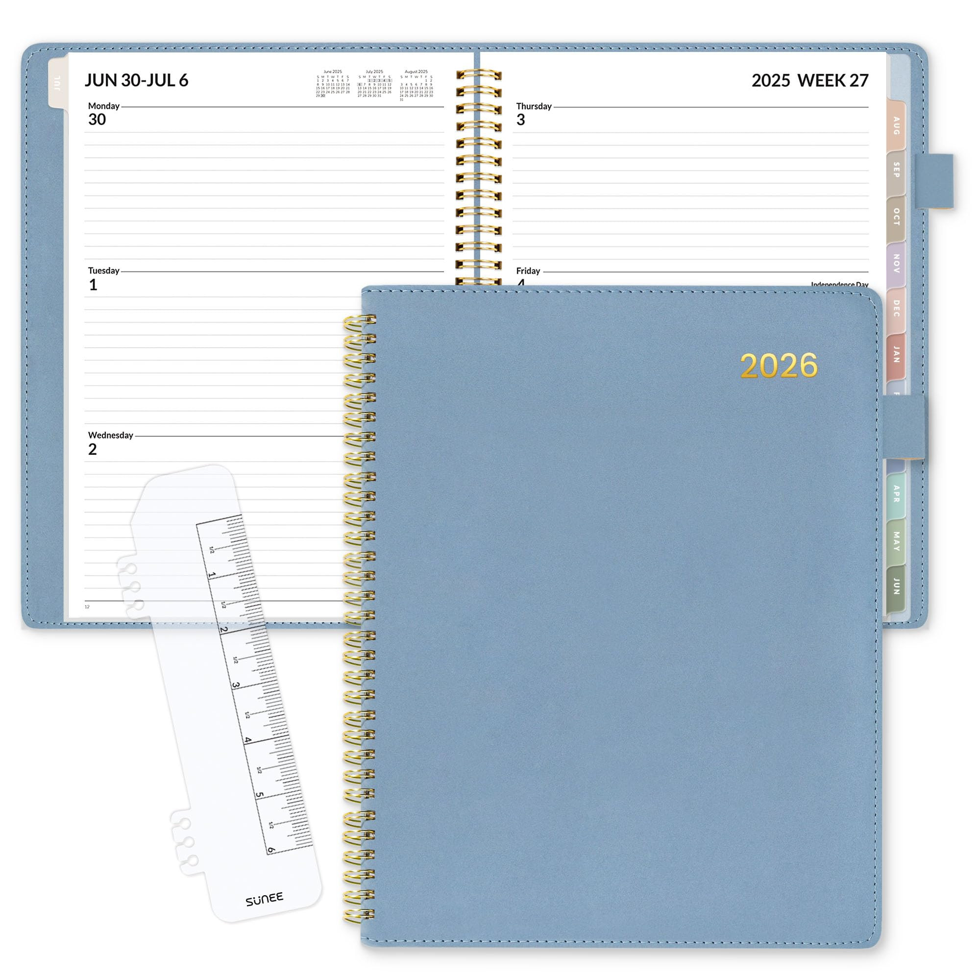SUNEE 2026 Weekly & Monthly Planner 9"x11.2"- 12 Month (January 2026 - December 2027), Vegan Leat... | Amazon (US)