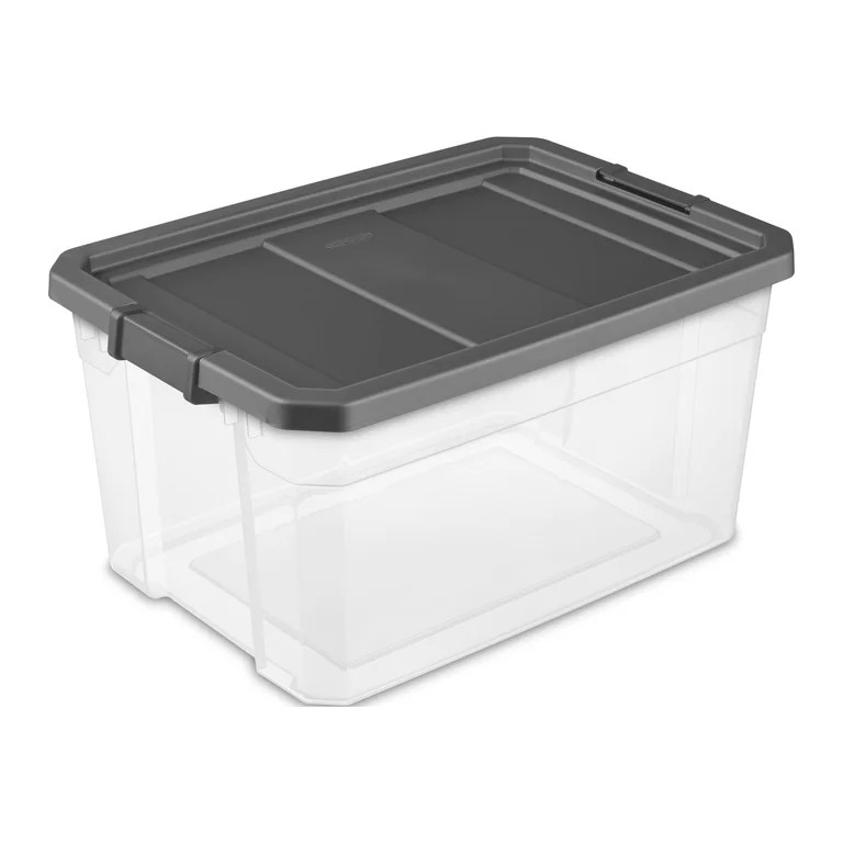 Sterilite 76 Qt. Stacker Box Plastic, Adult, Flat Gray | Walmart (US)