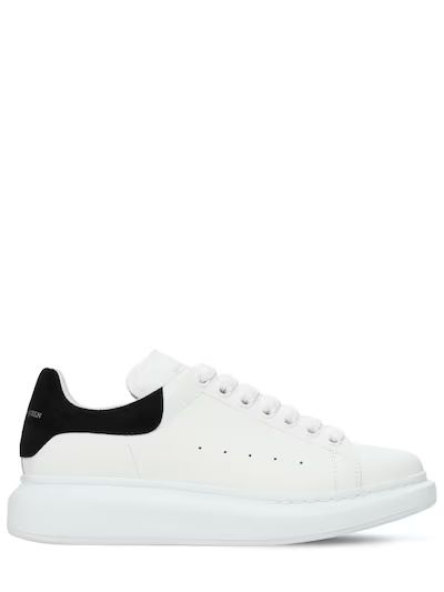 Alexander McQueen - 45mm leather & croc embossed sneakers - White/Black | Luisaviaroma | Luisaviaroma