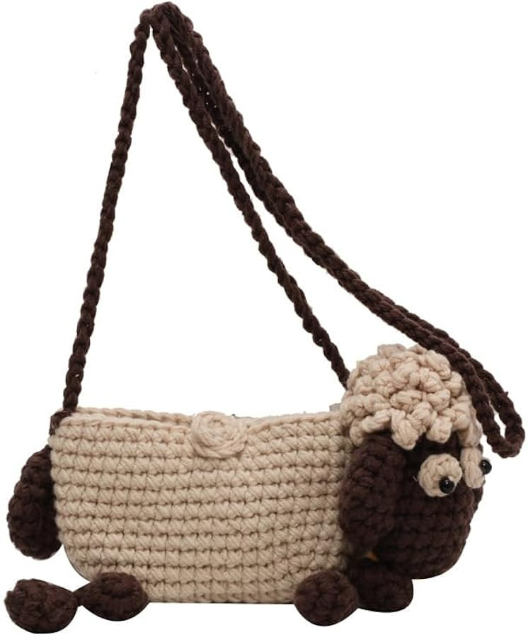 Novelty Hand-Crochet Crossbody Bag, Mini Cute Kawaii Knitted Shoulder Bag, Handwoven Crochet Hand... | Amazon (US)