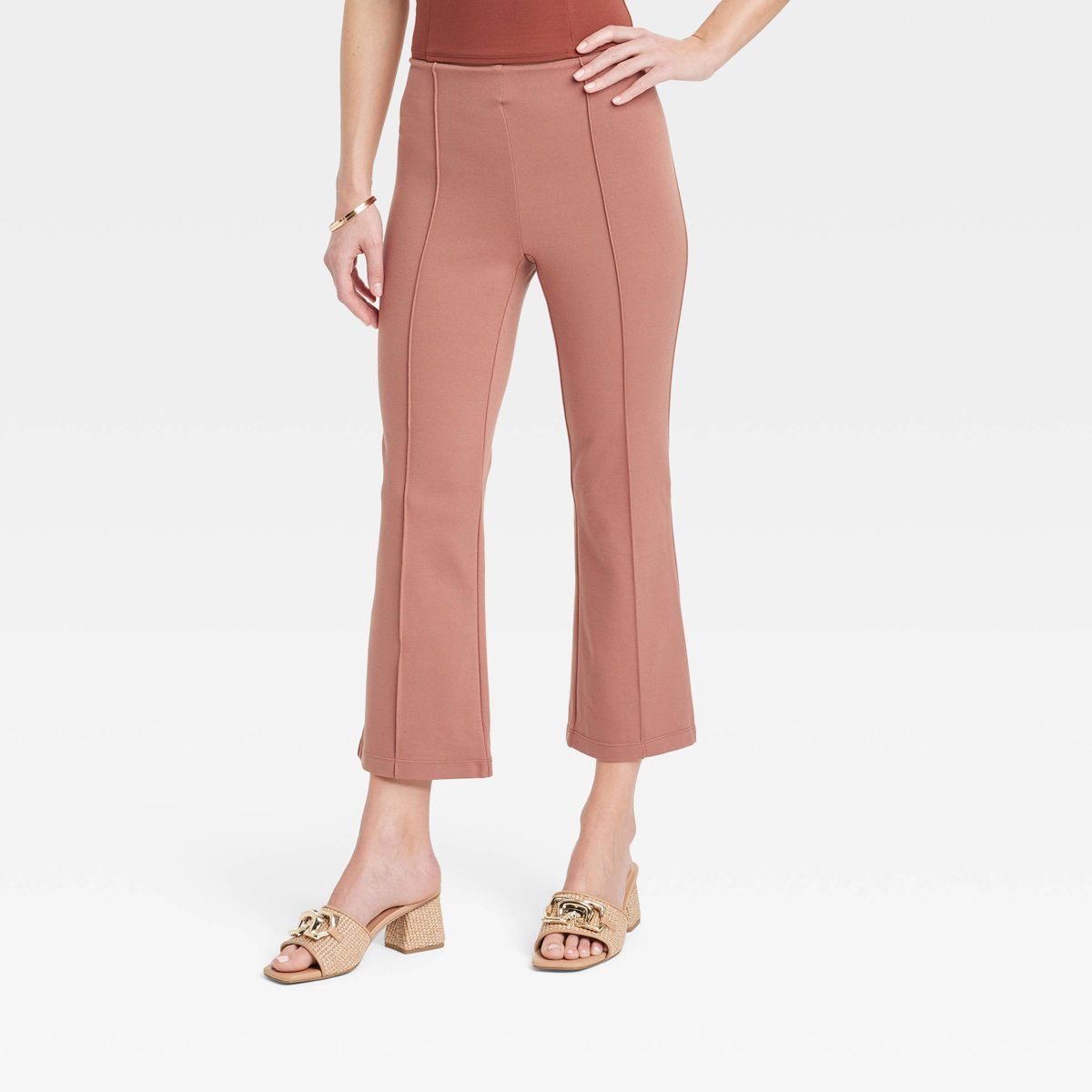 Women's High-Rise Slim Fit Cropped Kick Flare Pull-On Pants - A New Day™ | Target