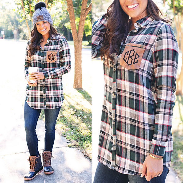 Monogrammed Plaid Layering Tunic | Marleylilly