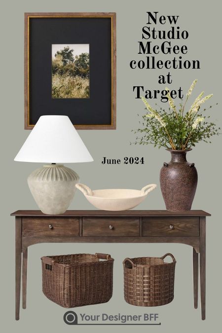 Target, Studio McGee, June 2024, Arched Console Table, Ceramic Table Lamp, Floral Decorative Plant, Ceramic Bowl, Framed Wall Art, Cube Rattan Decorative Basket, Round Rattan Decorative Basket

#LTKSeasonal #LTKHome
