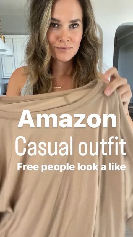 What do you think?!! So many good #amazonfashion look a likes. The top reminds me so much of my free people Arden top and the belt bag- lulu sherpa. Full try on in stories ✨ comment, dm or check my stories for links 
.
#founditonamazon #amazonfinds #casualstyle #casualoutfit #ootdfashion #styleover30 #grwm #grwmreel #getreadywithme #momstyle 

#LTKunder50 #LTKsalealert #LTKstyletip