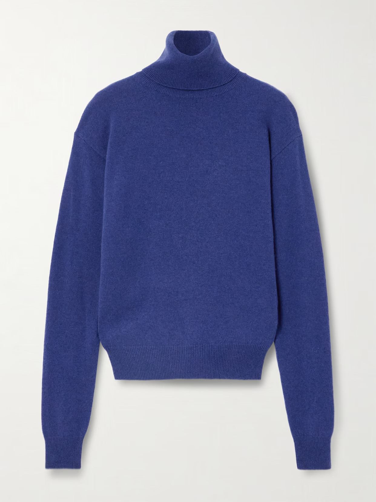 SAINT LAURENT - Cashmere And Wool-blend Turtleneck Sweater - Blue | NET-A-PORTER (US)