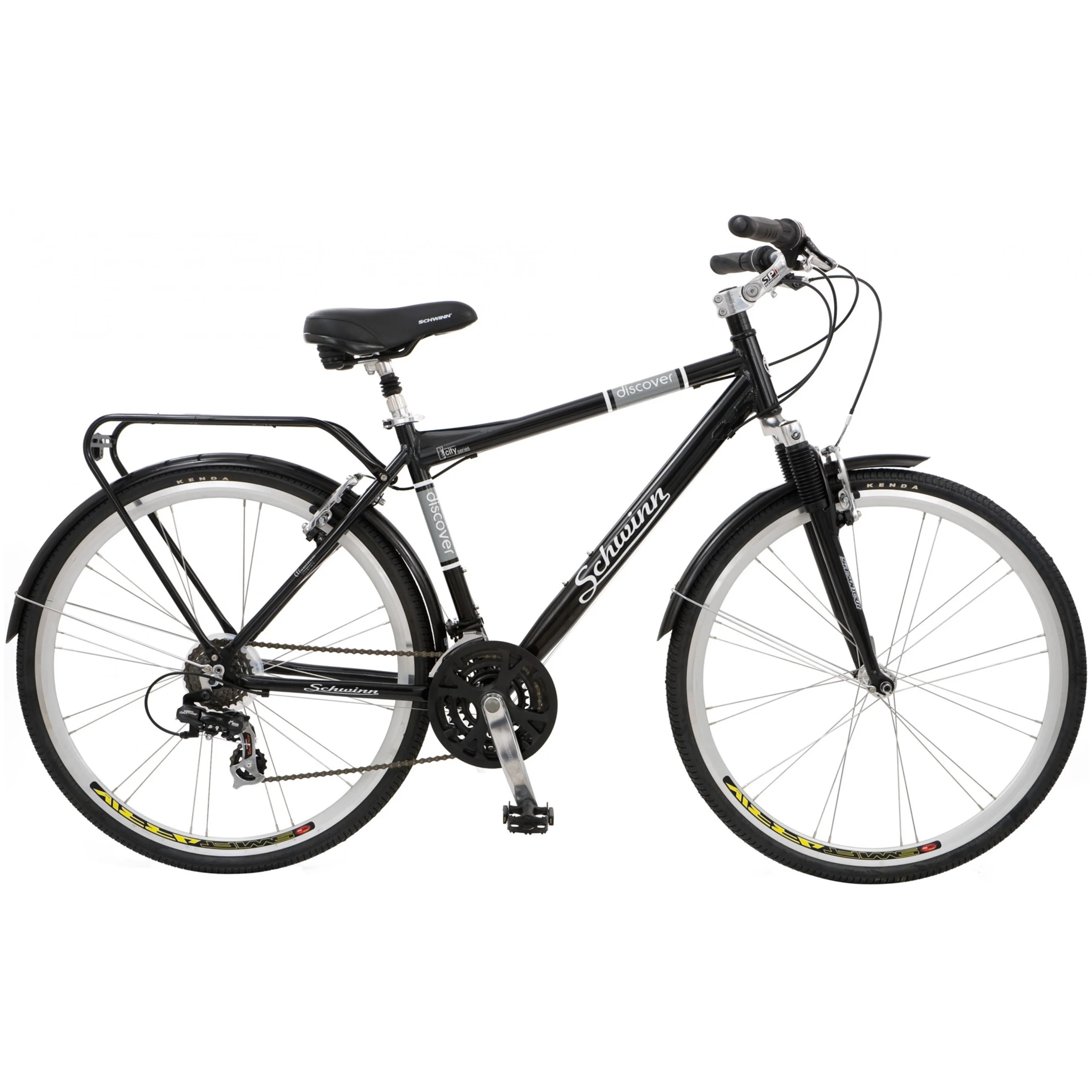 Schwinn Discover 700c Hybrid Bicycle with Full Fenders and Rear Cargo Rack | Walmart (US)