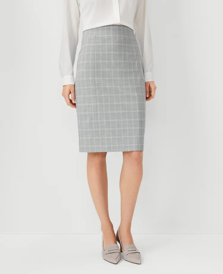 The High Waist Seamed Pencil Skirt in Plaid | Ann Taylor (US)