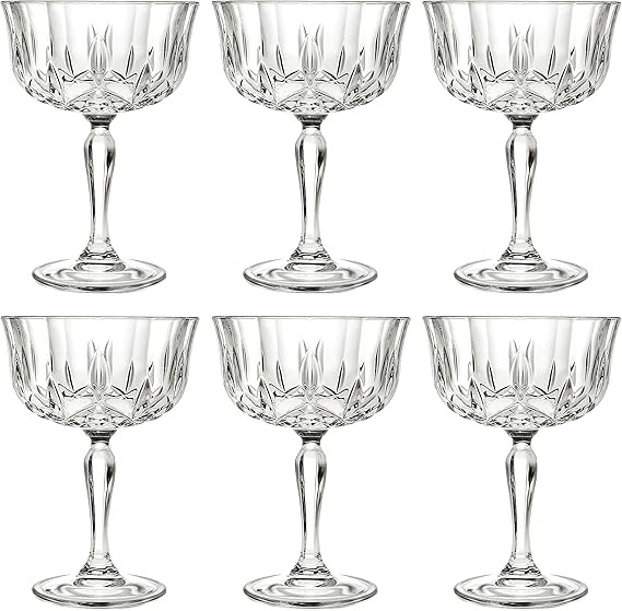 Barski Champagne Glasses - Flute - Saucer - Belle Coupe - Set of 6 Glasses - Glass - Beautifully ... | Amazon (US)