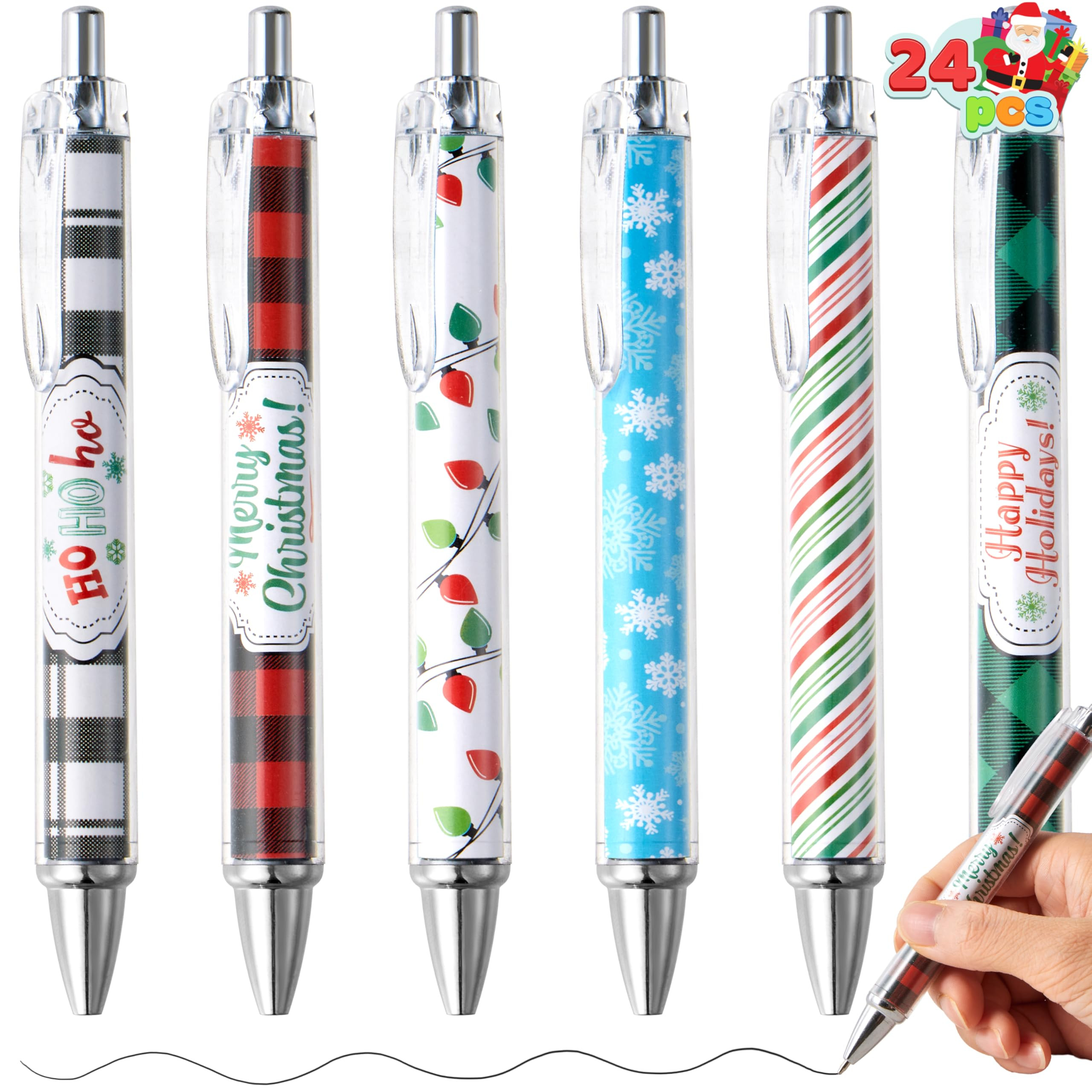 JOYIN 24 PCS Christmas Ballpoint Pens Bulk, Xmas Rollerball Pen Novelty Pens for Kids Gifts, Chri... | Amazon (US)