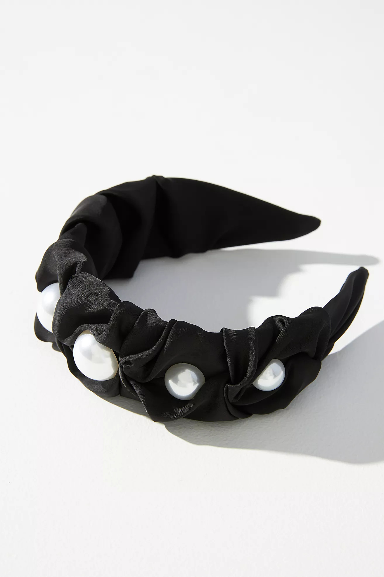 Wide Scrunch Pearl Headband | Anthropologie (US)