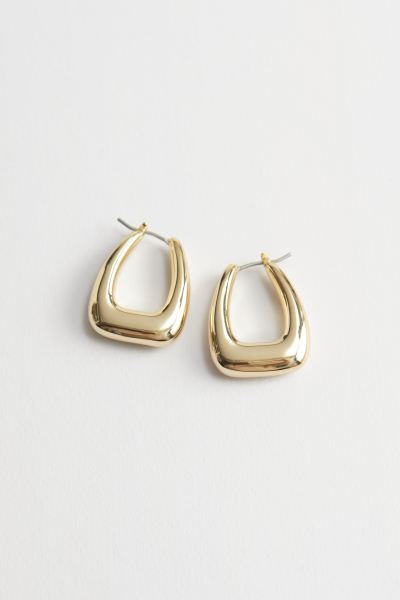 Chunky Oval Hoop Earrings - Silver - Ladies | H&M GB | H&M (UK, MY, IN, SG, PH, TW, HK)