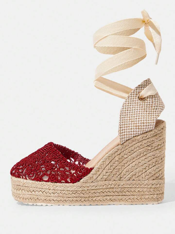 Styleloop Sandalias de plataforma y cuña tejidas de cuerda para mujer, estilo bohemio, retro ame... | SHEIN