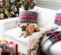 Stewart Plaid Faux Fur Back Throw | Pottery Barn (US)