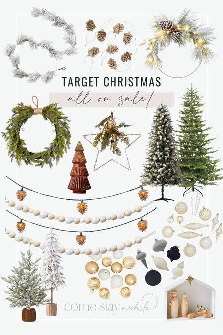 Target Christmas decor for neutral lovers! Pre-lot garland and Christmas trees, porch decor, wreaths in every style, ornaments on sale. 
Up to 50% off through the end of this week, no code needed 

#LTKfindsunder100 #LTKHoliday #LTKsalealert