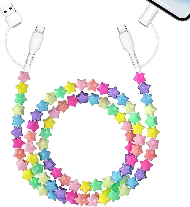 Aolcev USB C Cable 4 in 1 Multi Beaded for iPhone Charger Cord for iPhone 17 16 15 Pro Max MFi Ce... | Amazon (US)