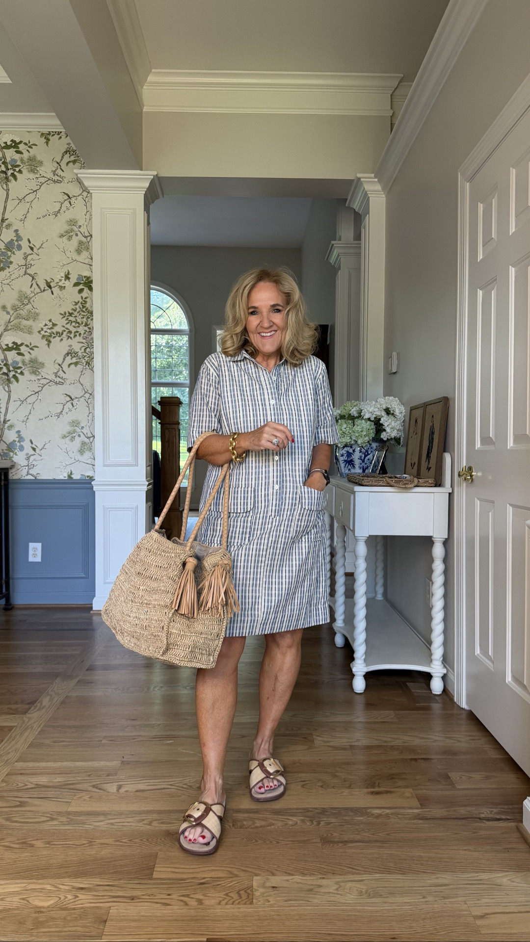 Where is size medium in this very lightweight yet tailored  Tuckernuck dress.

My oversized Raffey bag is excellent qualities so unique designer collection with Chicos and it’s on sale
And I found my sandals on sale as well

#LTKSaleAlert #LTKOver40 #LTKootd