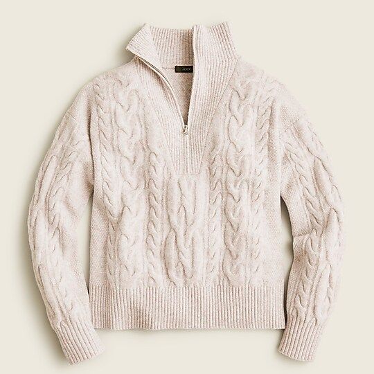 Cable-knit half-zip sweater in Supersoft yarn | J.Crew US