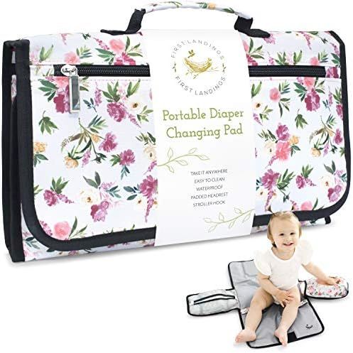 Portable Diaper Changing Pad - Convenient, On The Go Baby Travel Changing Pad - Wipe Holder for Port | Amazon (US)