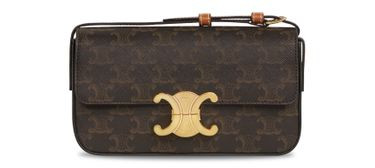 Triomphe shoulder bag in Triomphe canvas and calfskin - CELINE | 24S (APAC/EU)