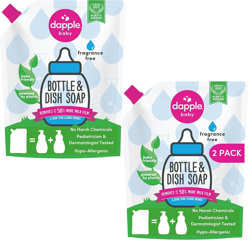Dapple Baby Bottle Soap, Hypoallergenic Dish Soap for Baby Bottles, Powered by Plants, Fragrance ... | Amazon (US)