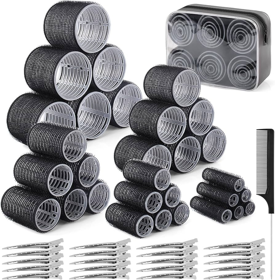 60 St\u00fccke Lockenwickler Set, 5 Gr\u00f6\u00dfen 60mm 48mm 36mm 25mm 15mm Hair Rollers mit 28... | Amazon (DE)