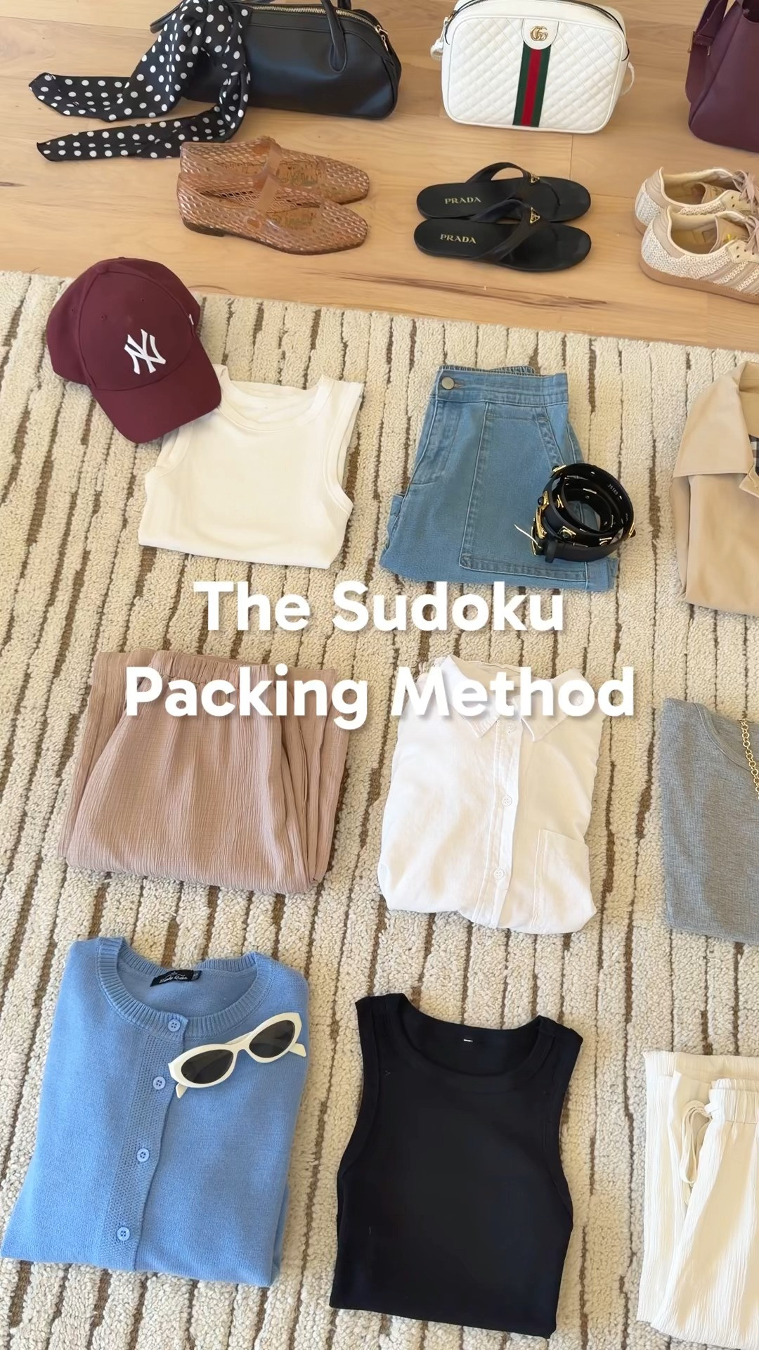 Sudoku Packing Method creates up to 27 outfits from just 9 clothing pieces. This is one of my favorite ways to pack lighter without feeling like I’m wearing the same thing every day. Choose versatile basics that all mix and match, then finish each look with a few accessories and your favorite comfy travel pieces. It saves so much space in your suitcase while giving you tons of outfit options. 

 #LTKdayinmylife #LTKvlog #LTKTravel