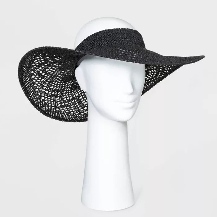 Women's Open Weave Visor Hats - A New Day™ Black One Size | Target