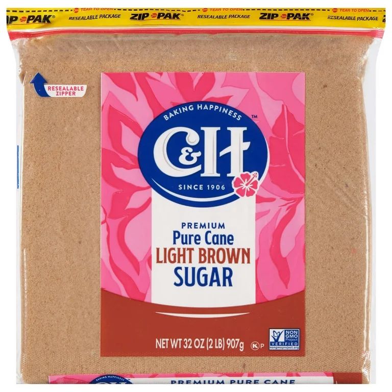 C&H Premium Pure Cane Light Brown Sugar, 2 lb - Walmart.com | Walmart (US)