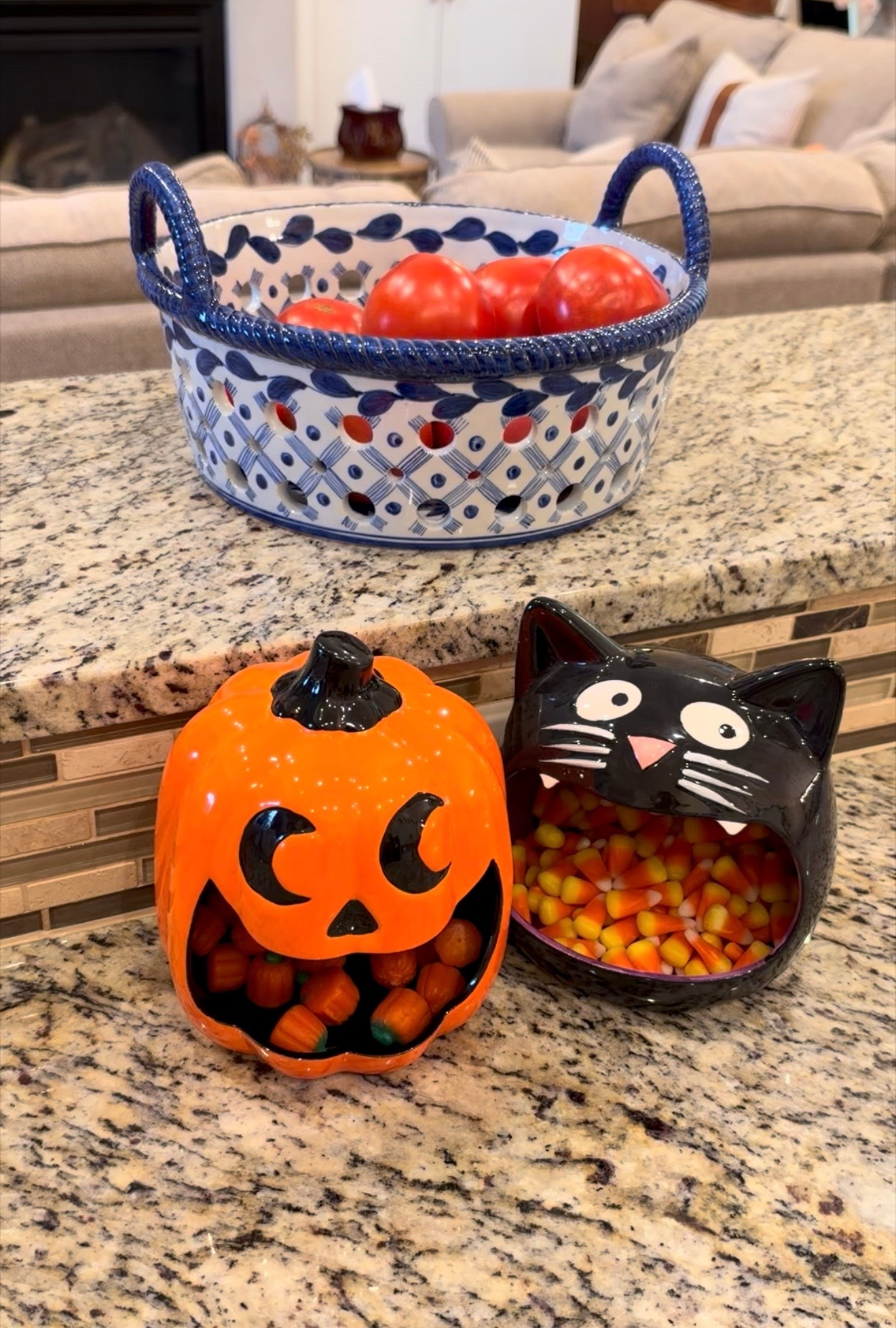fall decor, Halloween jars, candy jars, candy corn