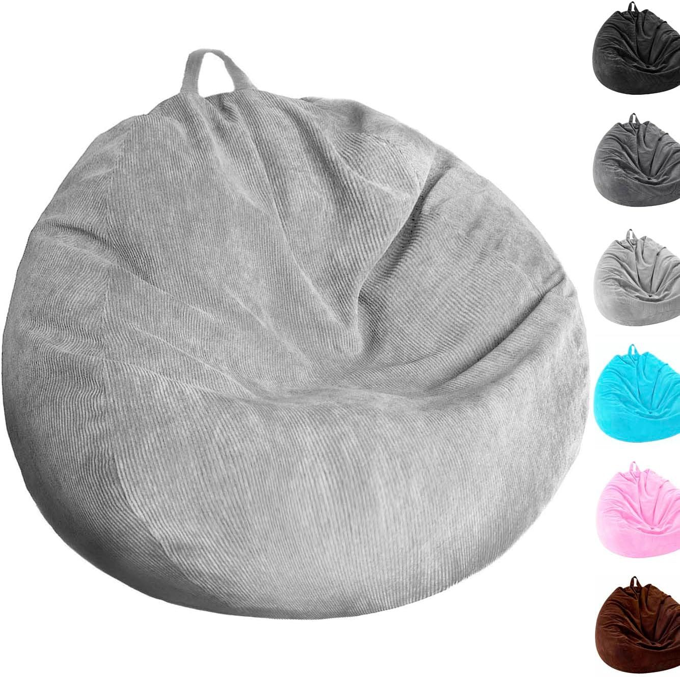 Stuffed Animal Storage Bean Bag Chair Cover (No Filler) Washable Ultra Soft Corduroy Bean Bag Cov... | Amazon (US)
