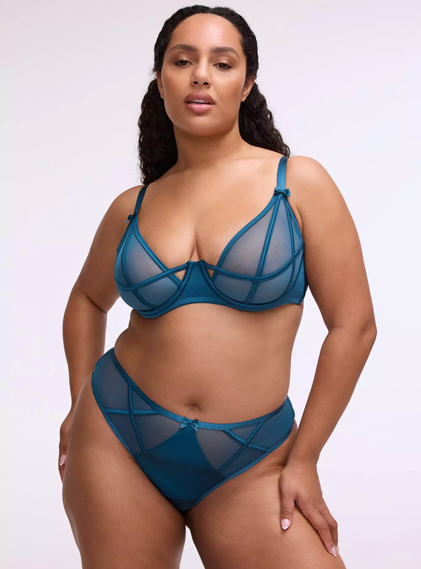 Mesh & Shine Strappy Thong | Torrid (US & Canada)