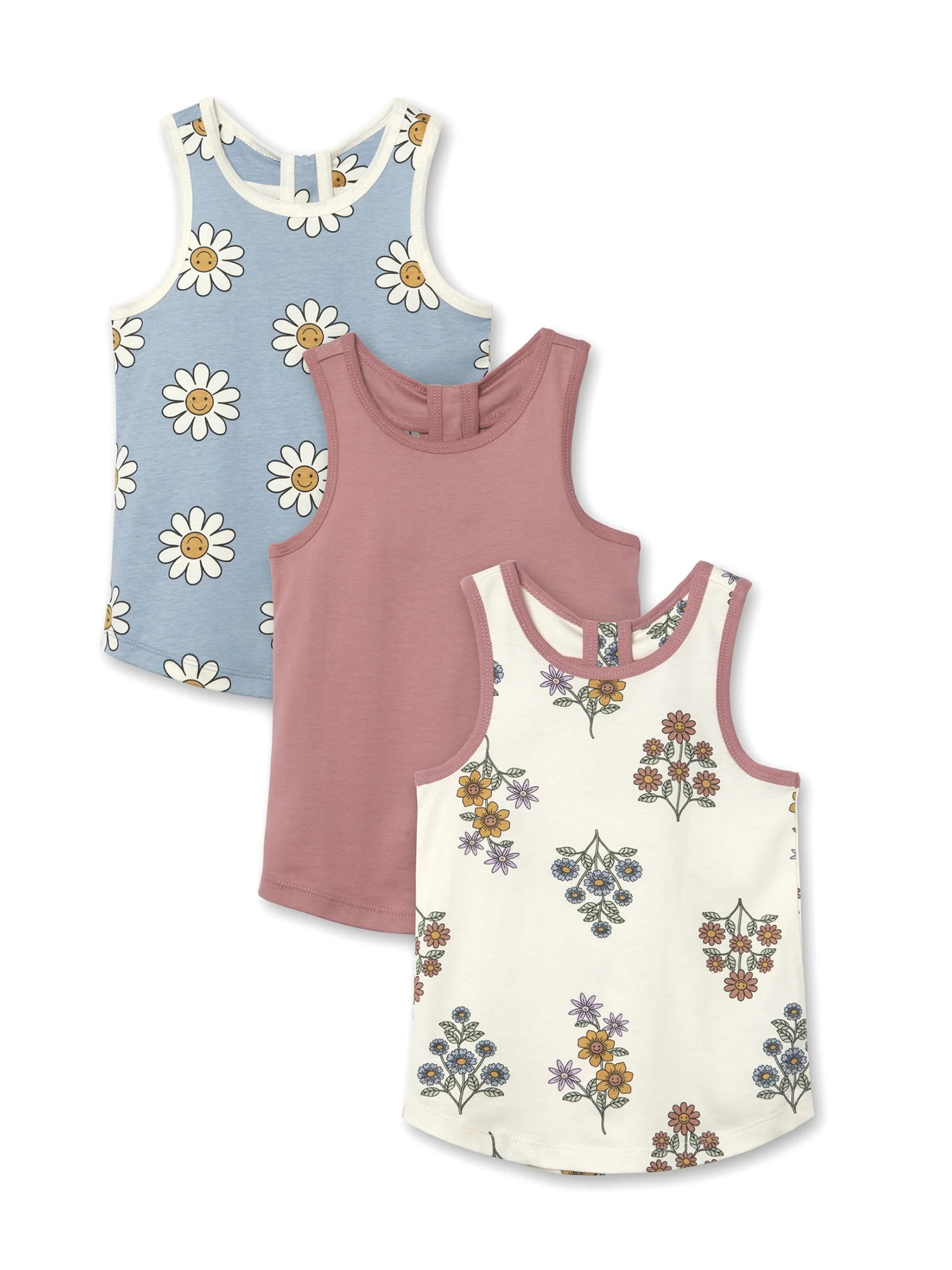 Little Star Organic Toddler Girl 3Pk Tank Tops, 12M-5T | Walmart (US)
