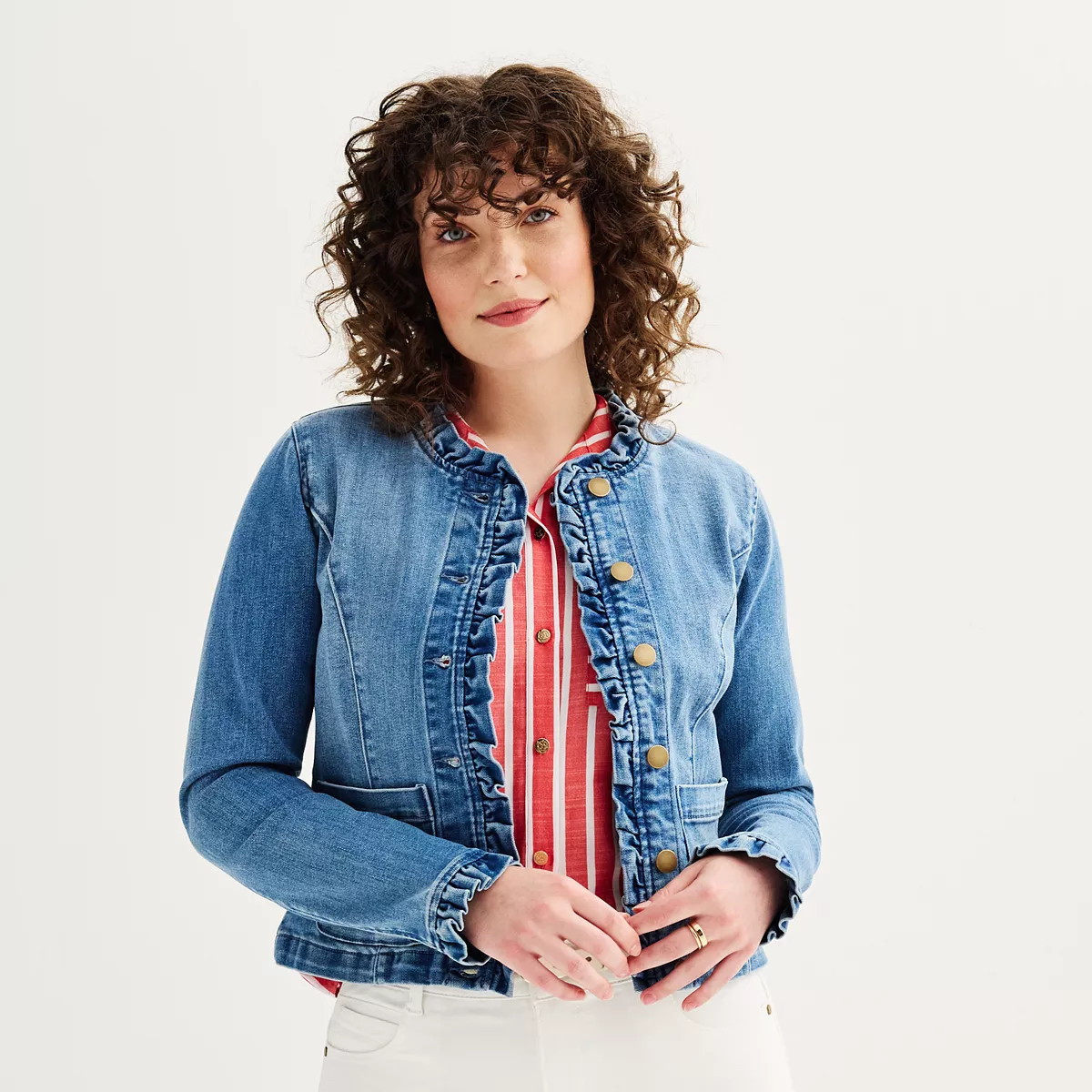 Women's Draper James Ruffle Denim Jacket | Kohl's