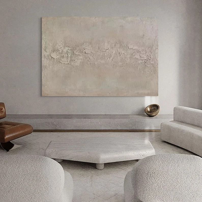 Pure Textured Minimalist Wall Art Pure Beige Brown Minimalist Art Beige Brown 3D Textured Paintin... | Etsy (US)