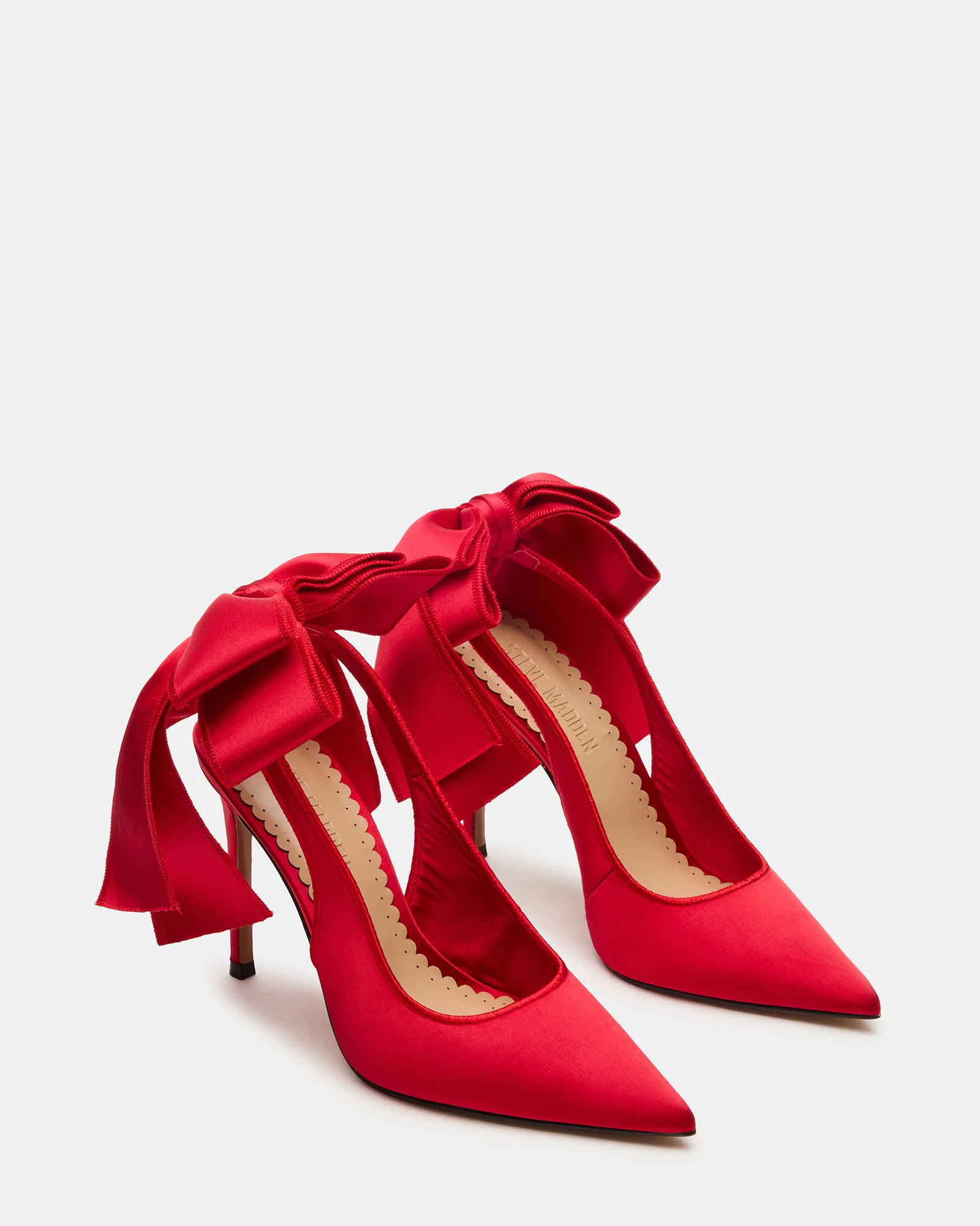 TEACUP Red Satin Women's Pointed-Toe Slingback Heel | Steve Madden (US)