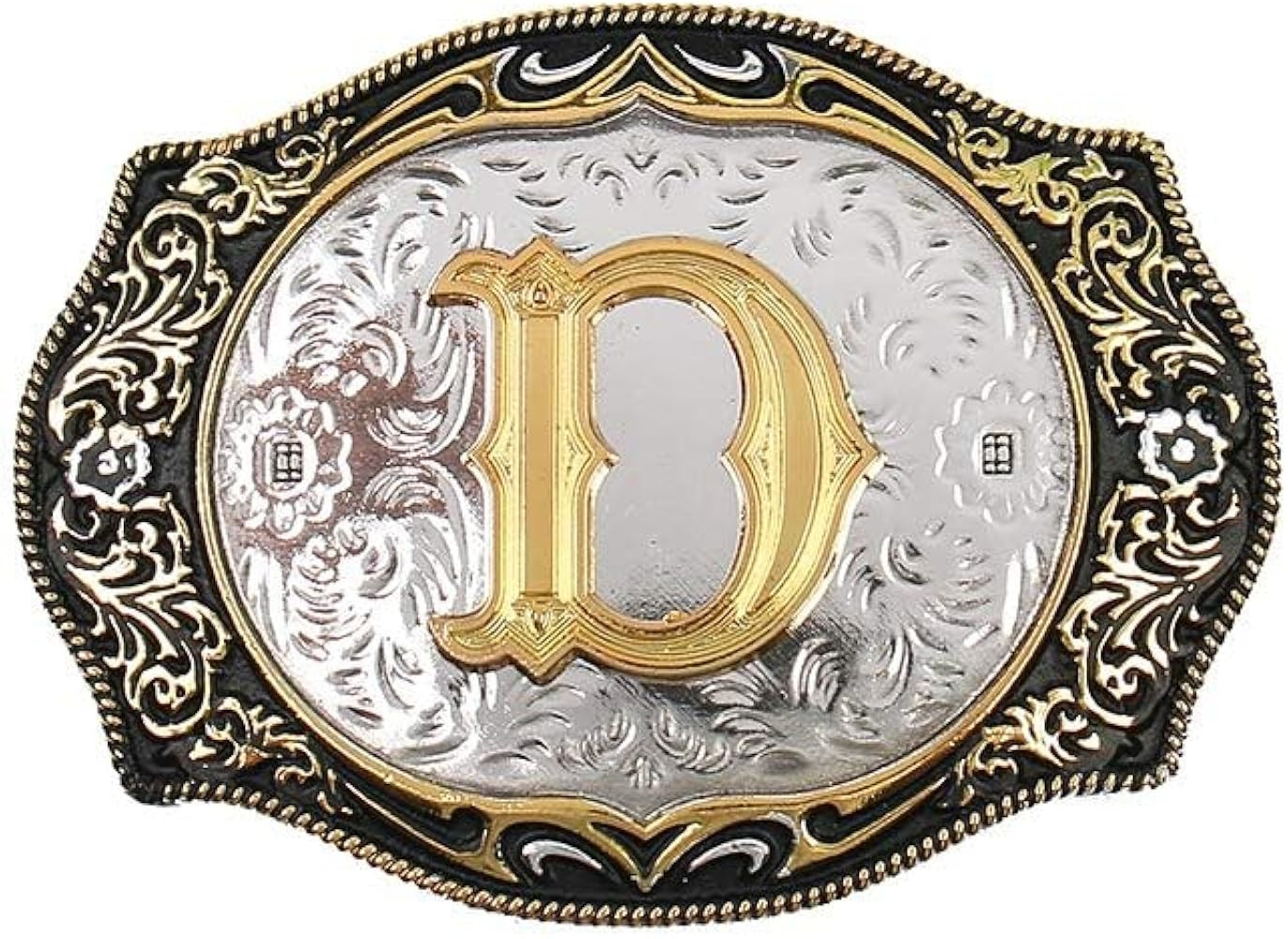 Western Belt Buckle Initial Letters ABCDMRJ to Z Cowboy Rodeo Small Gold Belt Buckles for Men Wom... | Amazon (US)