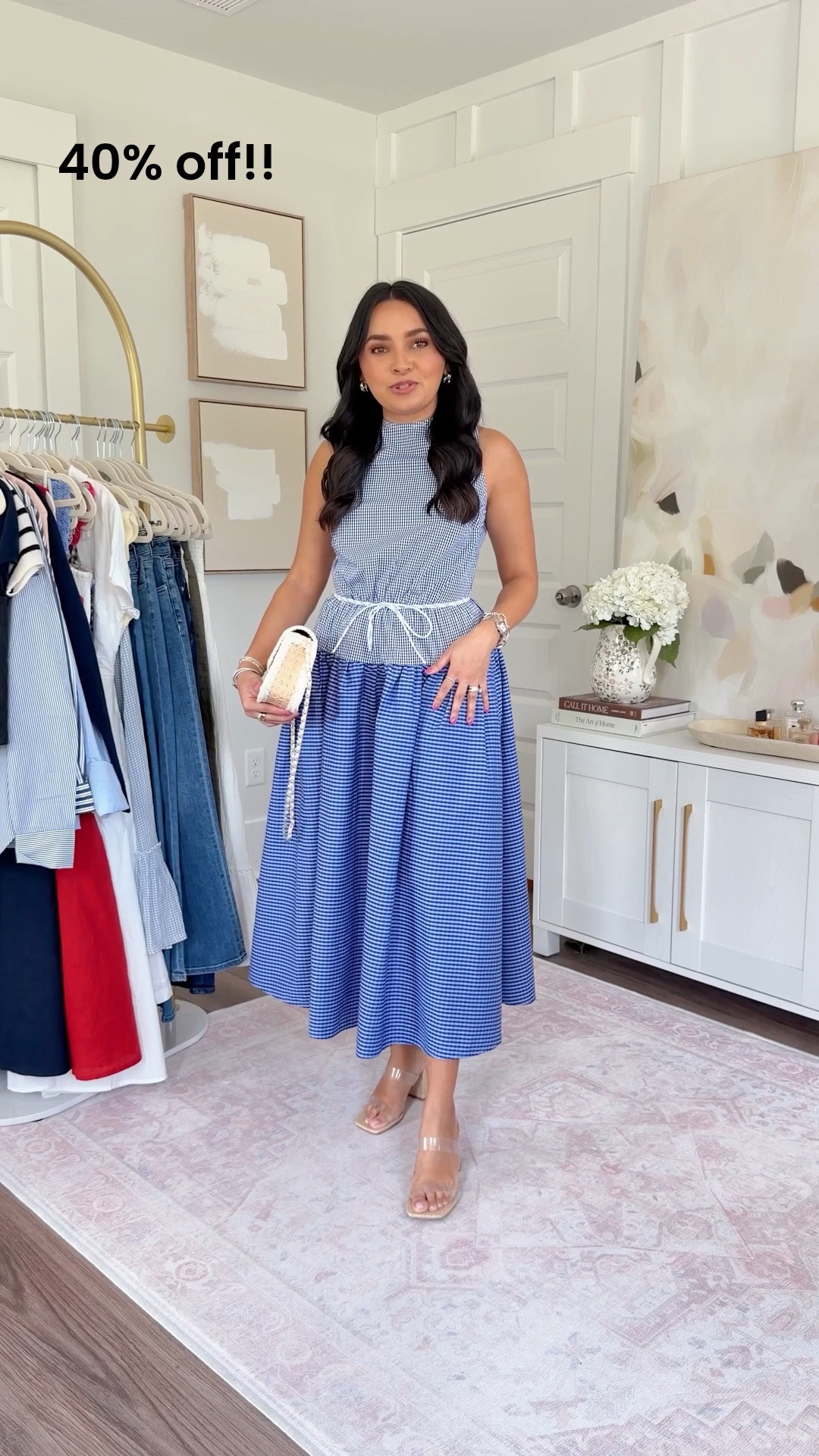 Blue gingham dress size 00 regular TTS
Clear heels size 5 TTS

#LTKPetite #LTKootd #LTKSaleAlert