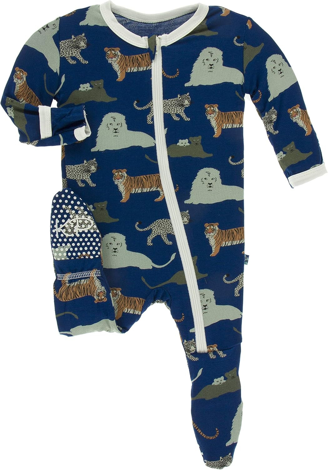 KicKee Pants Print Footie with Zipper (Flag Blue Big Cats - 3-6 Months) | Amazon (US)